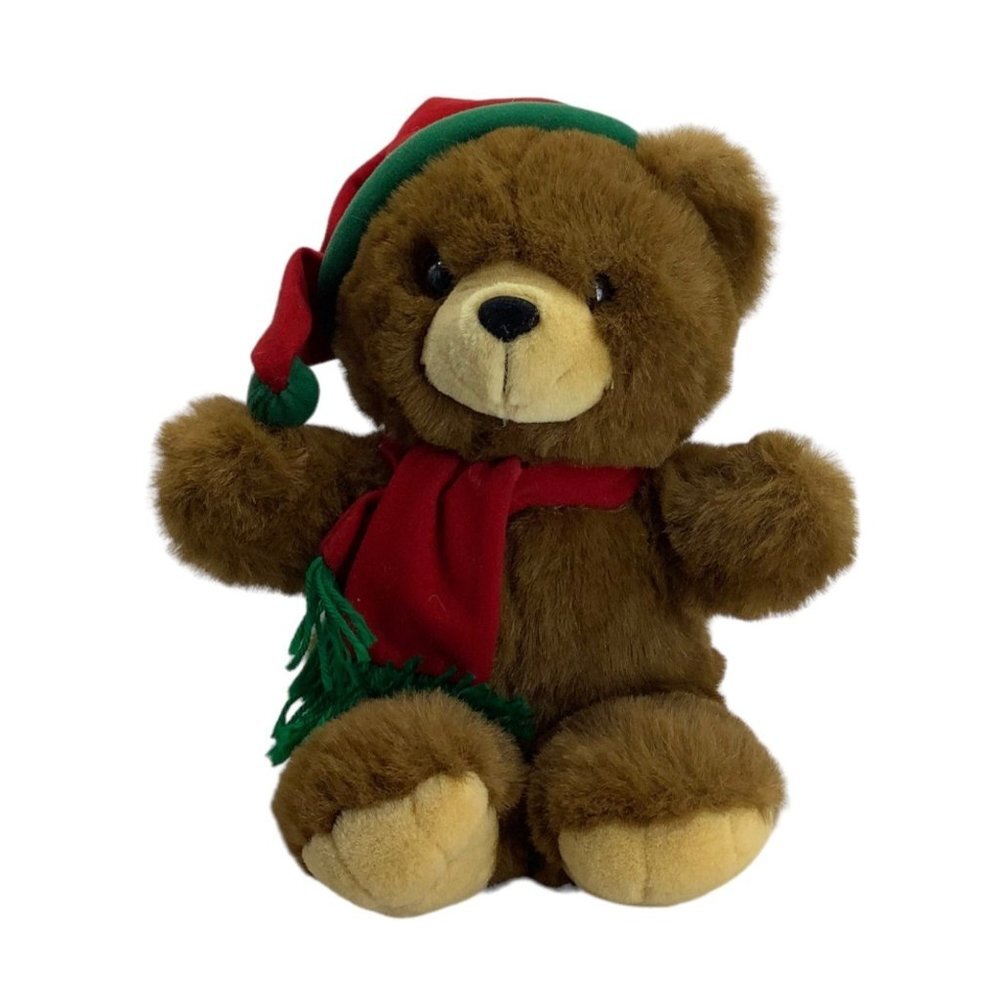 Vtg‎ 1989 Kids of America Winter Teddy Bear Plush Stuffed Animal 14" Christmas